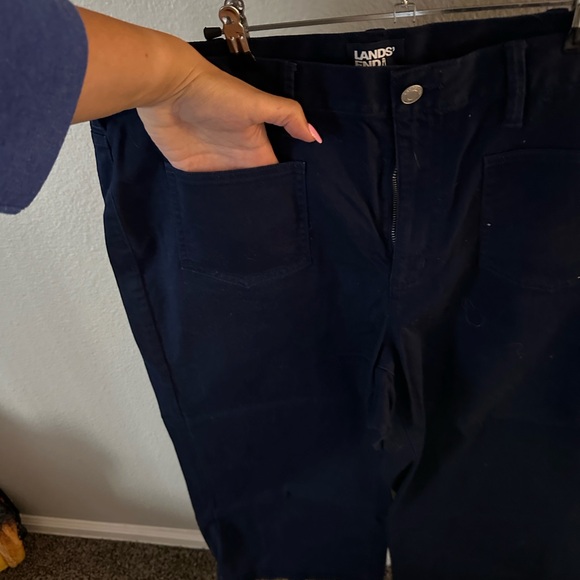 Lands' End Women's Ankle Jeans - Dark Blue - Picture 3 of 4